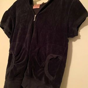 Juicy short sleeve hooded zip up